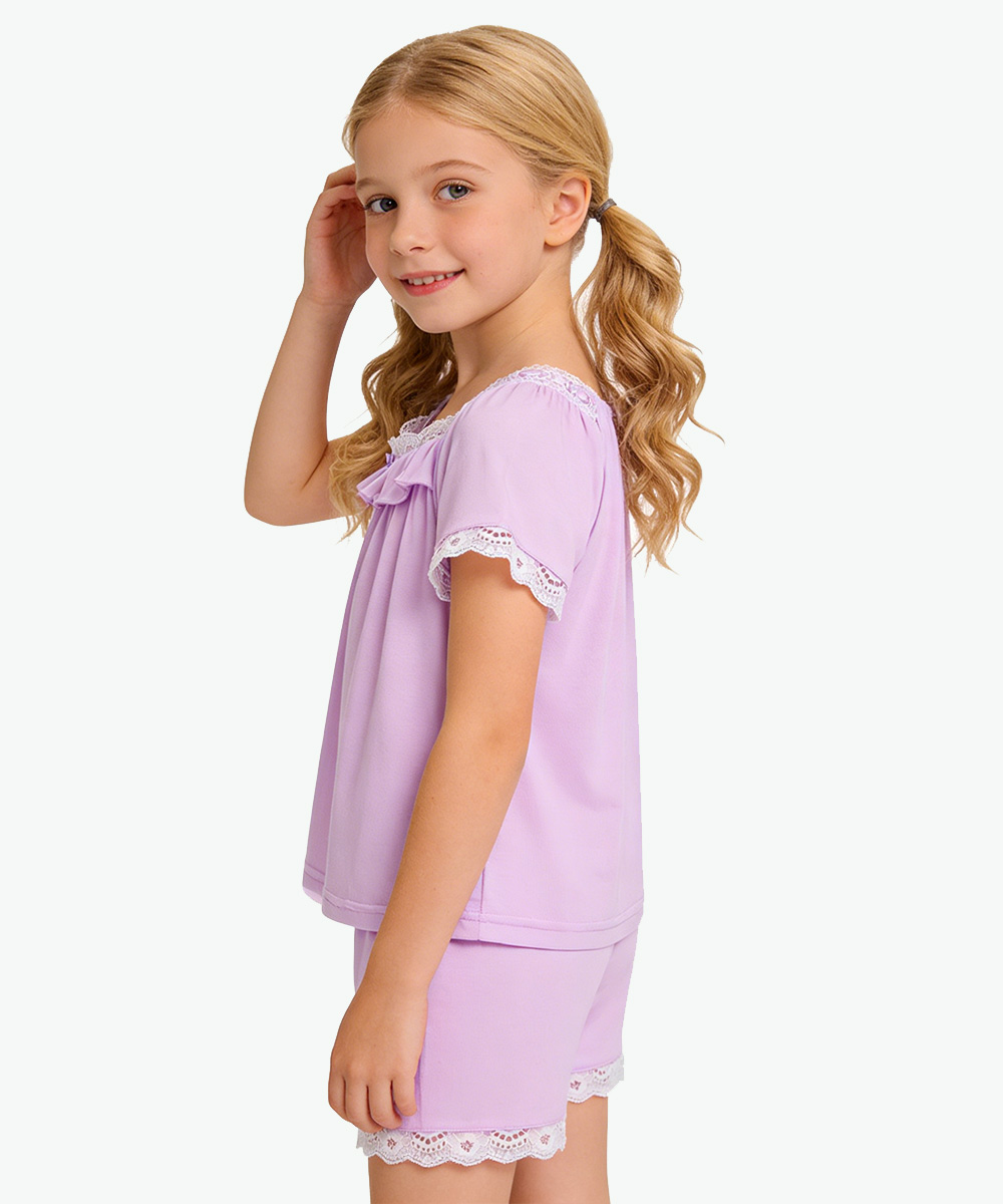 2T-6T Toddler Girls Short Sleeve Bamboo Pajamas