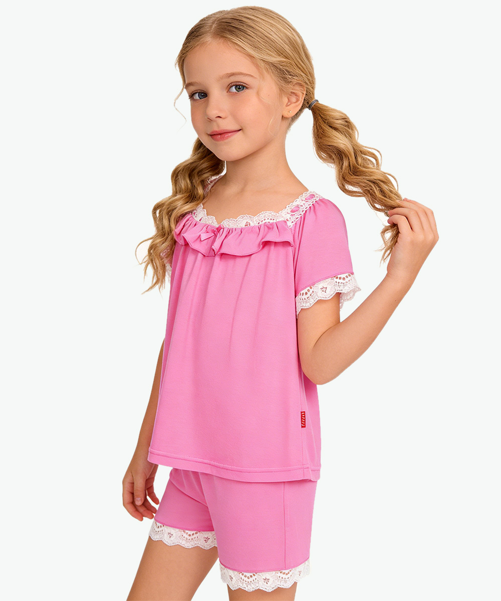 2T-6T Toddler Girls Short Sleeve Bamboo Pajamas