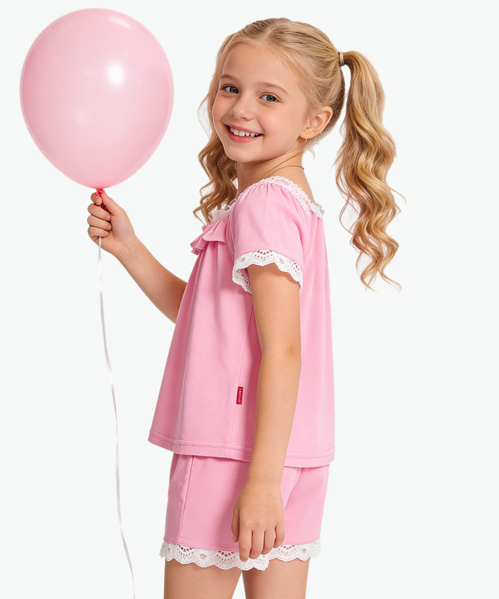 2T-6T Toddler Girls Short Sleeve Bamboo Pajamas