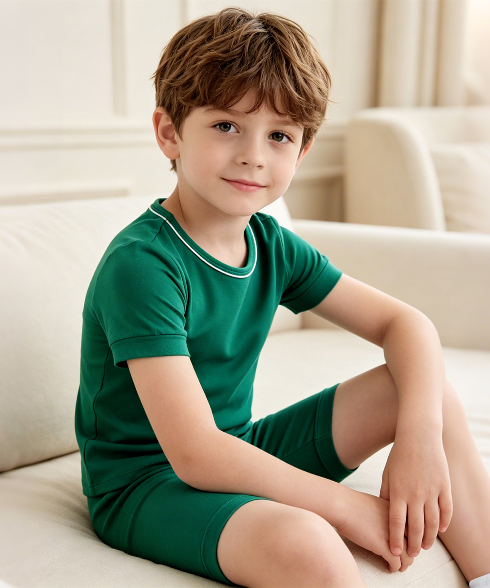 Toddler Boys Bamboo Pajama Sets | Short sleeves Tee & Shorts