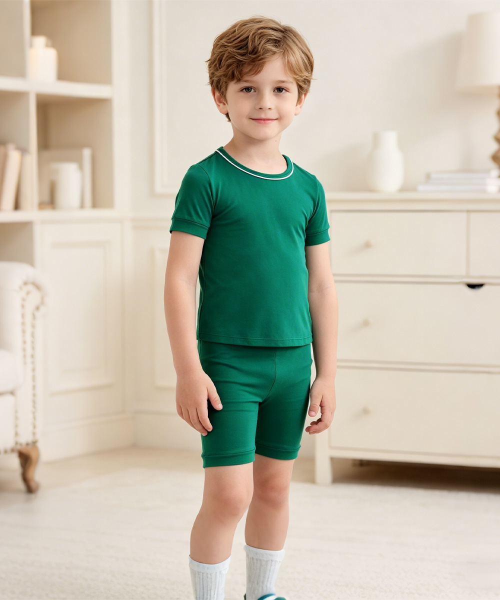 Toddler Boys Bamboo Pajama Sets | Short sleeves Tee & Shorts