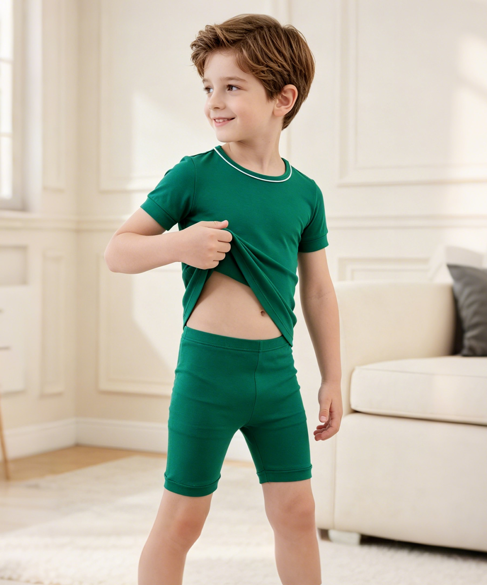 Toddler Boys Bamboo Pajama Sets | Short sleeves Tee & Shorts