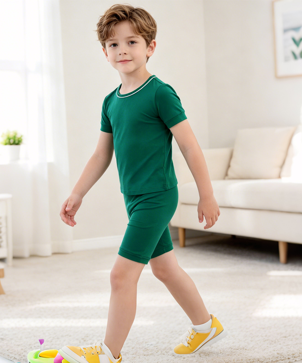 Toddler Boys Bamboo Pajama Sets | Short sleeves Tee & Shorts