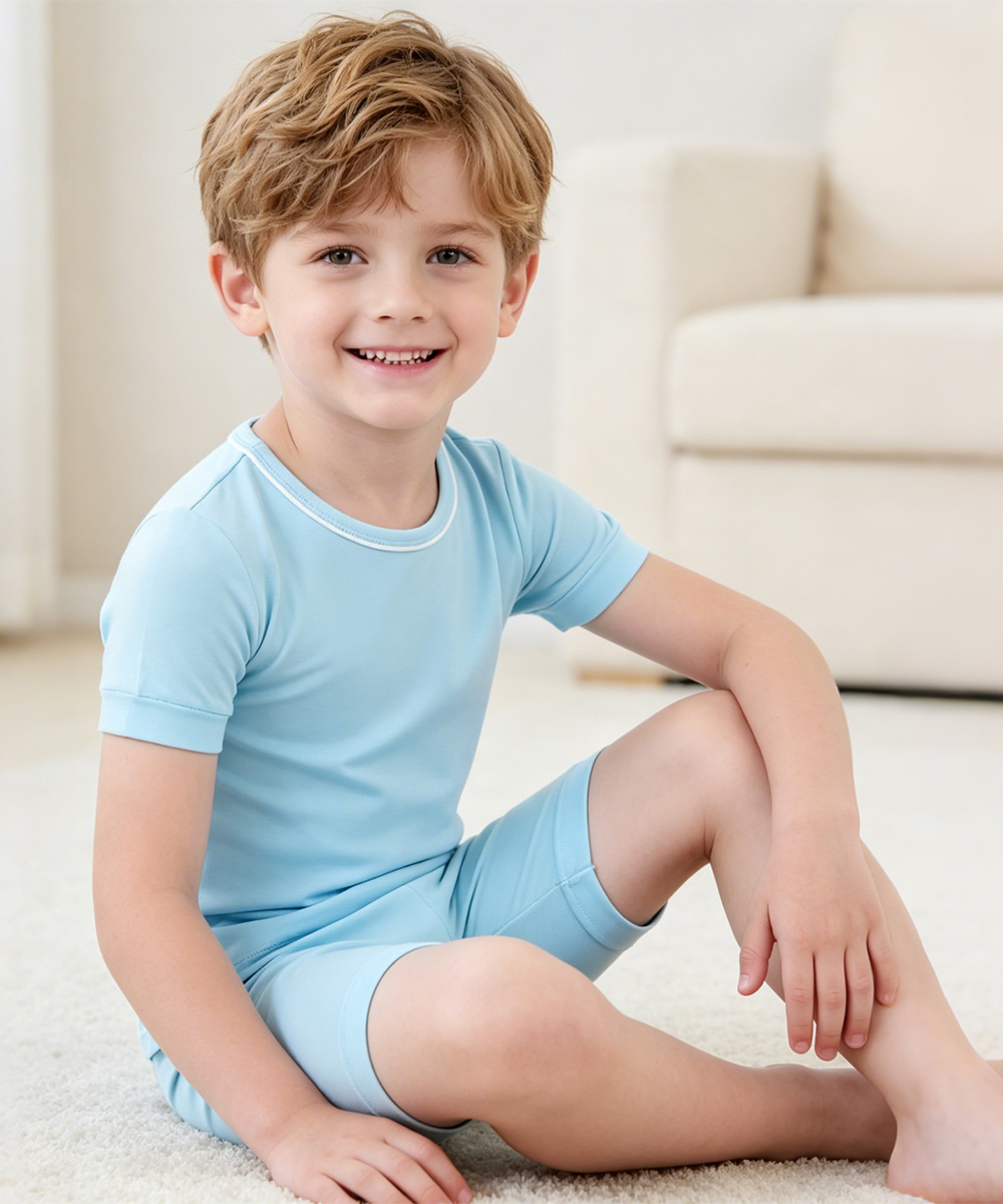 Toddler Boys Bamboo Pajama Sets | Short sleeves Tee & Shorts