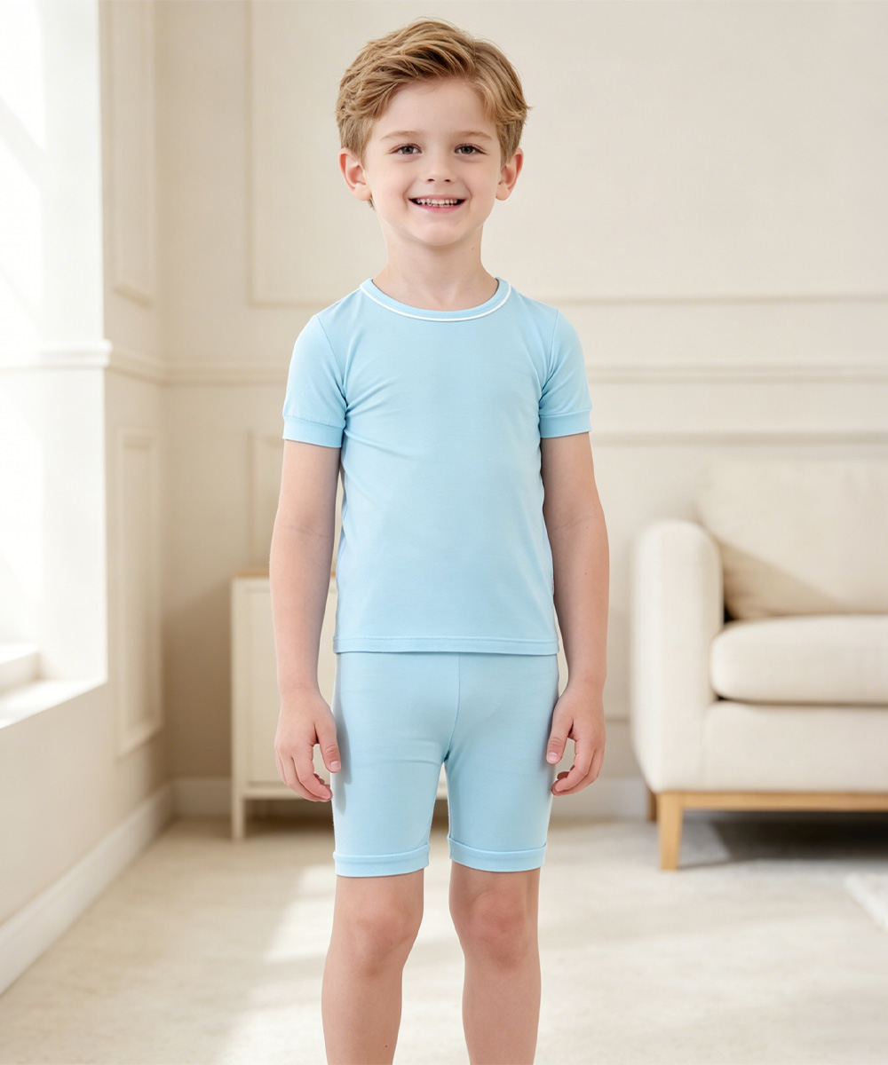 Toddler Boys Bamboo Pajama Sets | Short sleeves Tee & Shorts