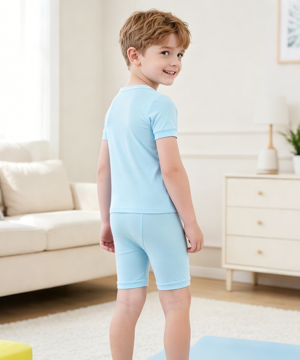 Toddler Boys Bamboo Pajama Sets | Short sleeves Tee & Shorts
