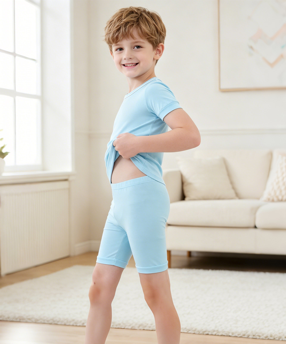 Toddler Boys Bamboo Pajama Sets | Short sleeves Tee & Shorts