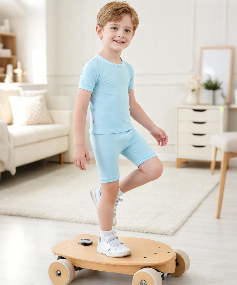 Toddler Boys Bamboo Pajama Sets | Short sleeves Tee & Shorts