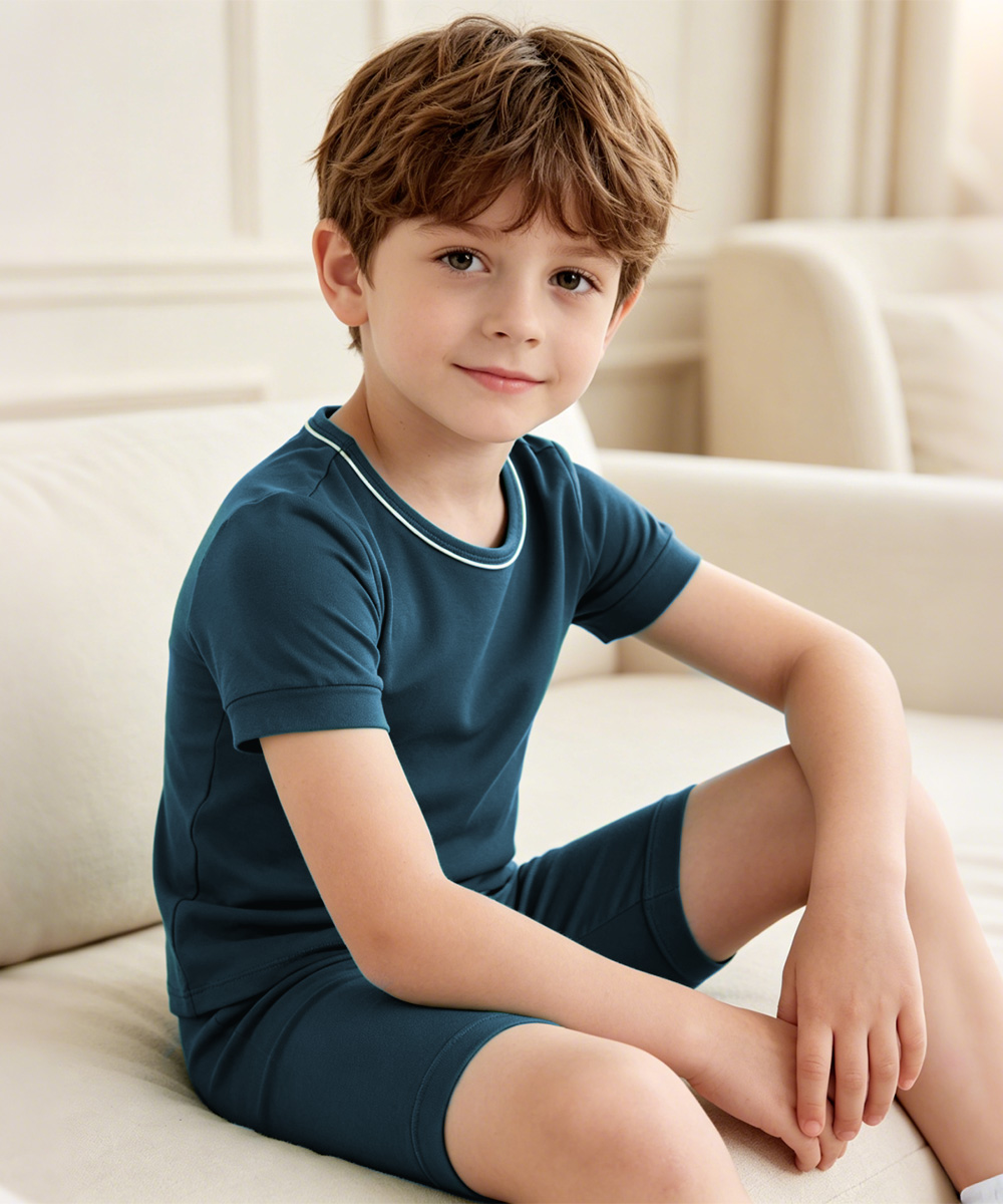 Toddler Boys Bamboo Pajama Sets | Short sleeves Tee & Shorts