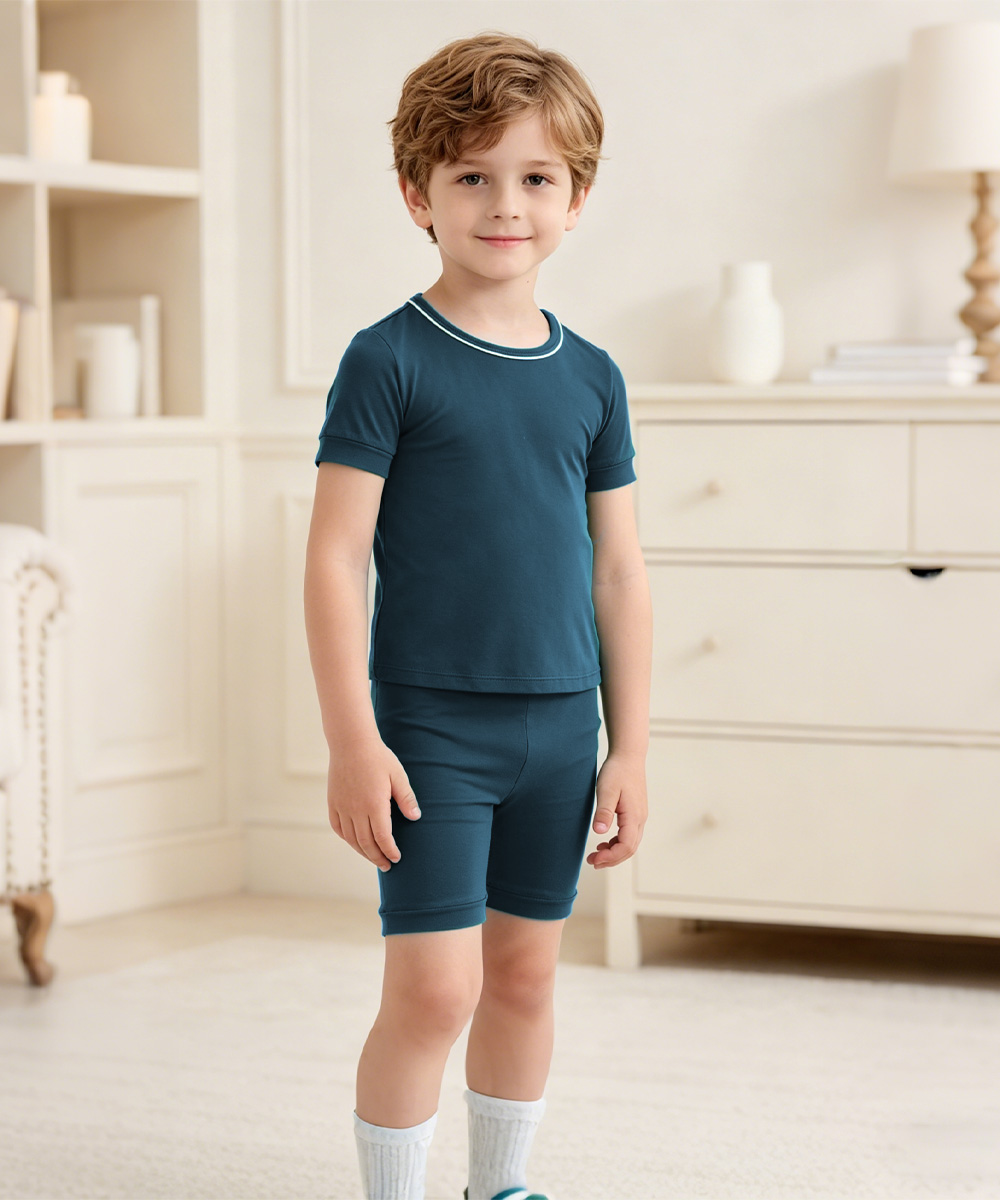 Toddler Boys Bamboo Pajama Sets | Short sleeves Tee & Shorts
