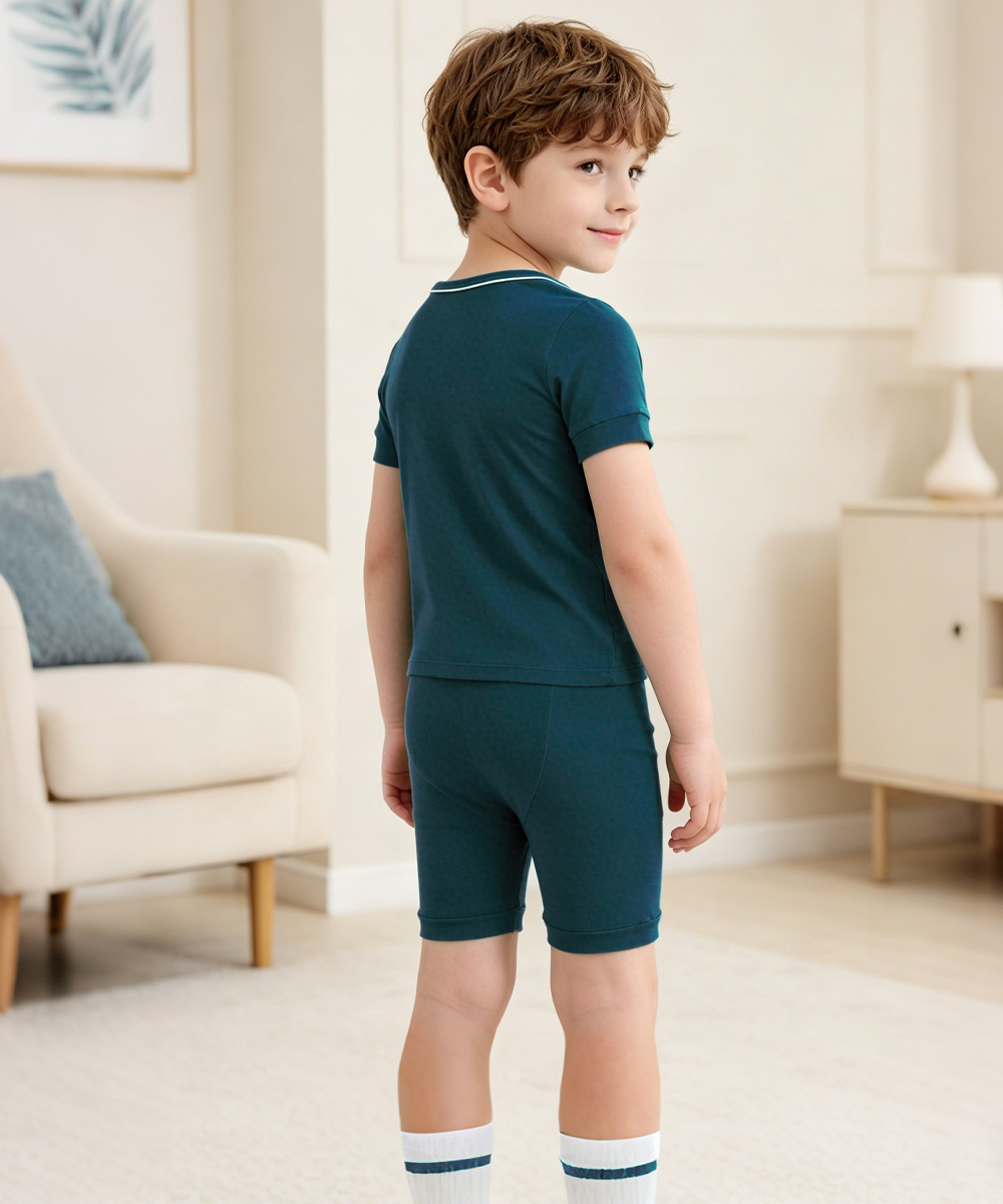 Toddler Boys Bamboo Pajama Sets | Short sleeves Tee & Shorts