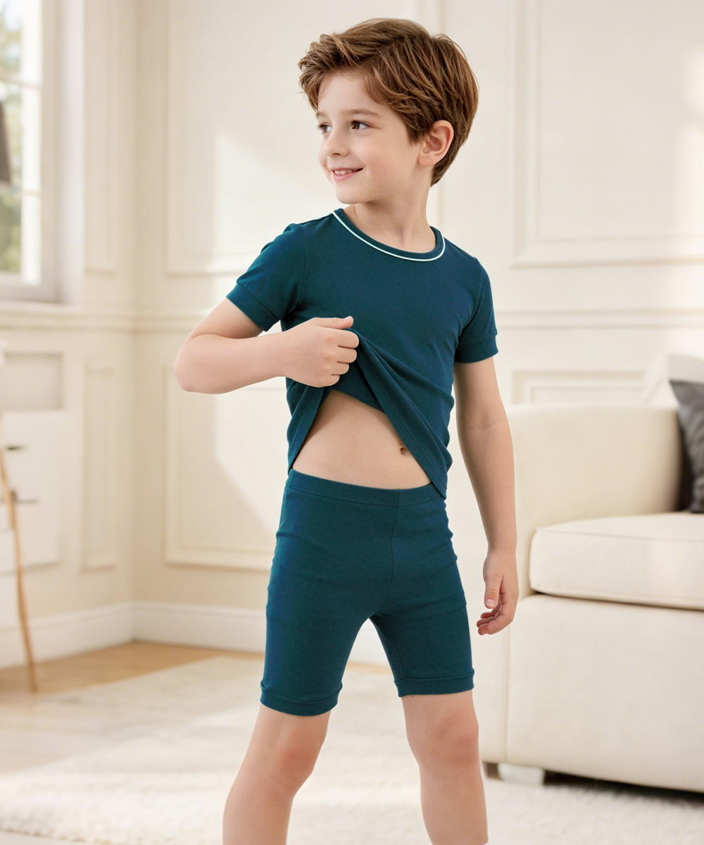 Toddler Boys Bamboo Pajama Sets | Short sleeves Tee & Shorts