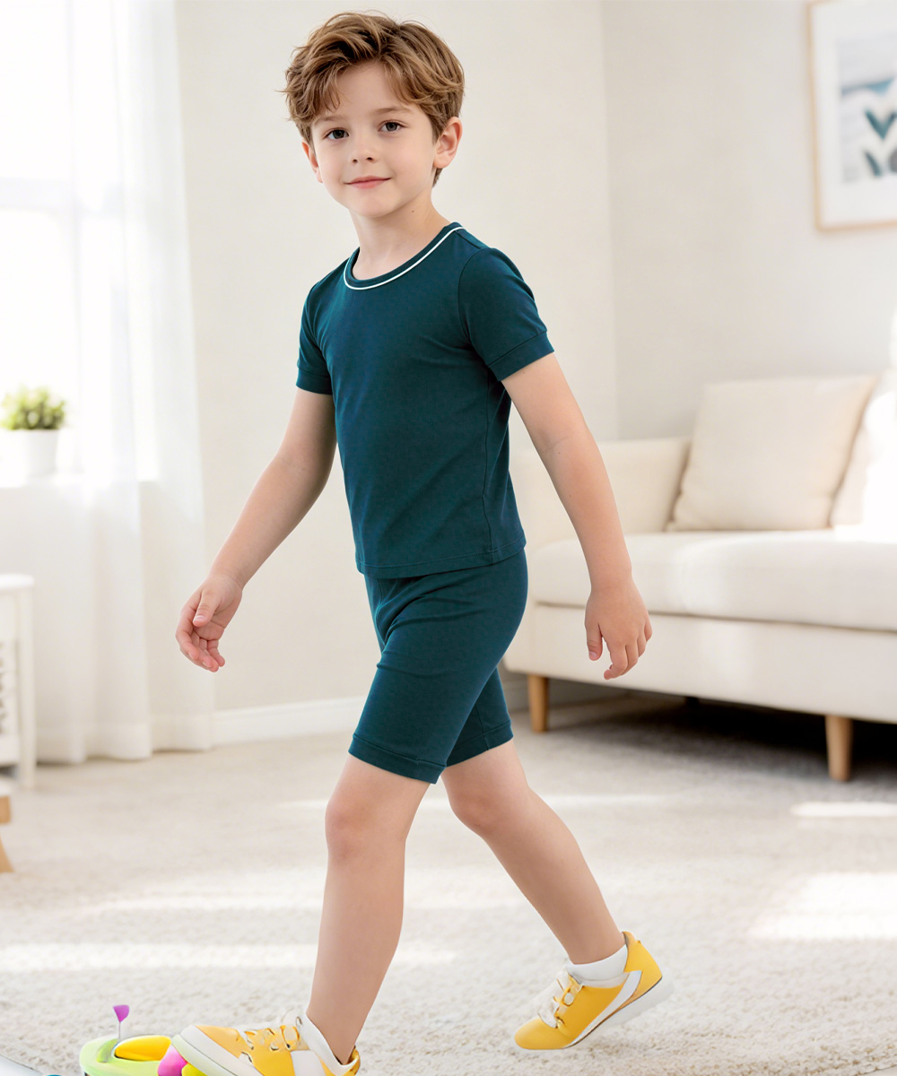 Toddler Boys Bamboo Pajama Sets | Short sleeves Tee & Shorts