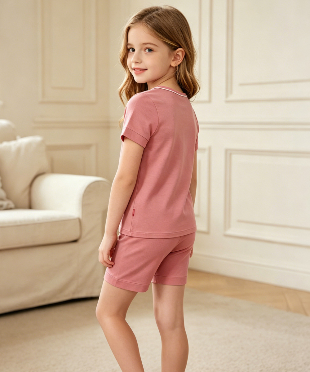Toddler Girls Bamboo Pajama Sets | Short sleeves Tee & Shorts