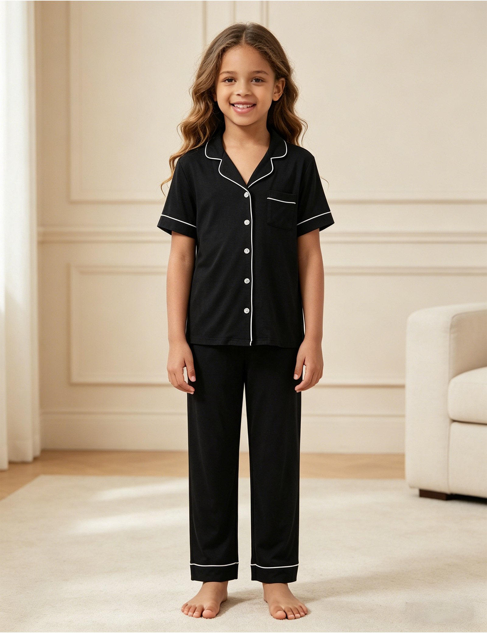 2-Piece Big Girls' Bamboo Pajama Sets