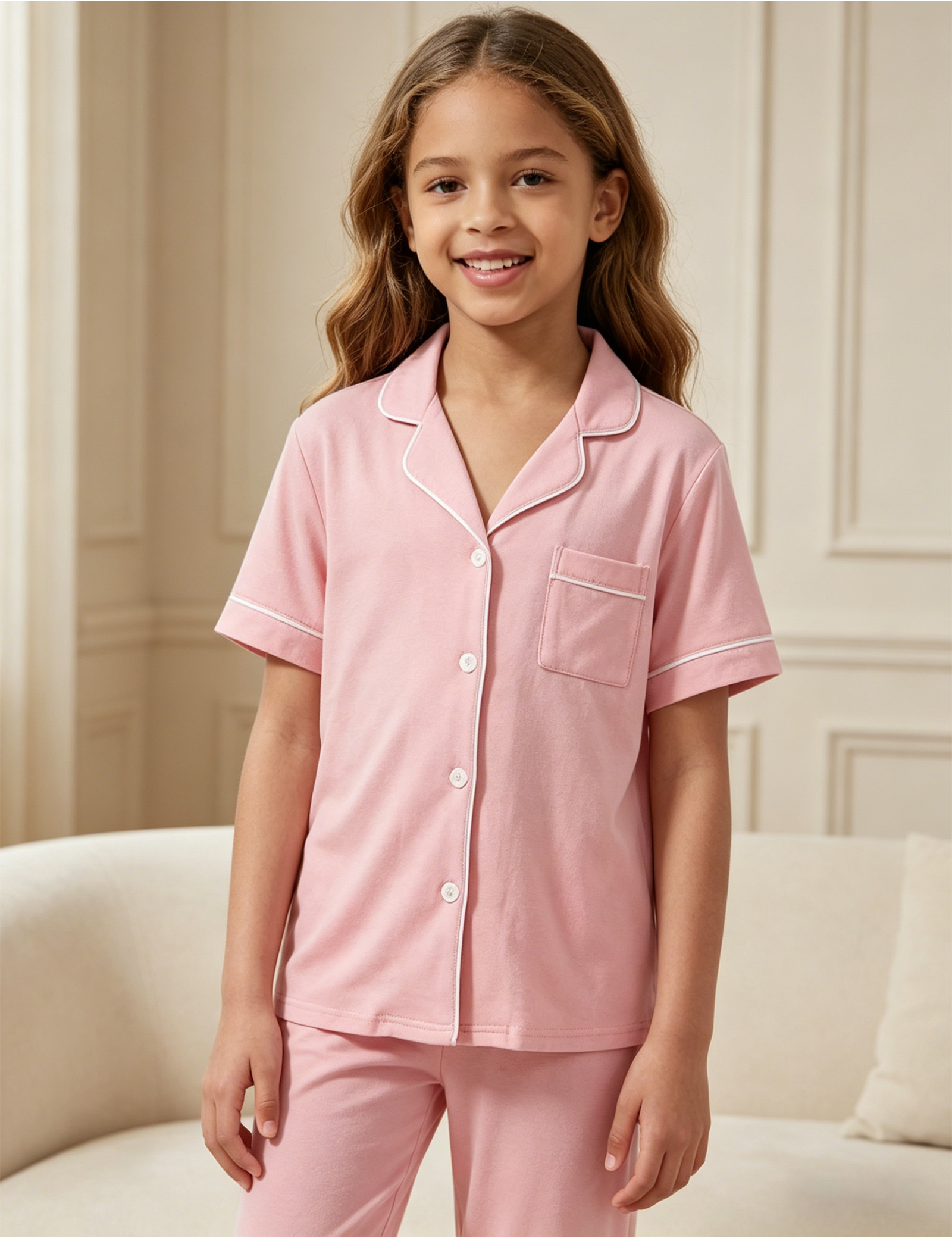 2-Piece Big Girls' Bamboo Pajama Sets