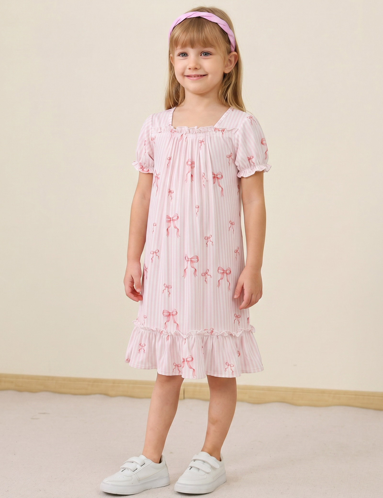 Girls' Bamboo Nightgowns | Soft Viscose from Bamboo Short Sleeve Nightdresses