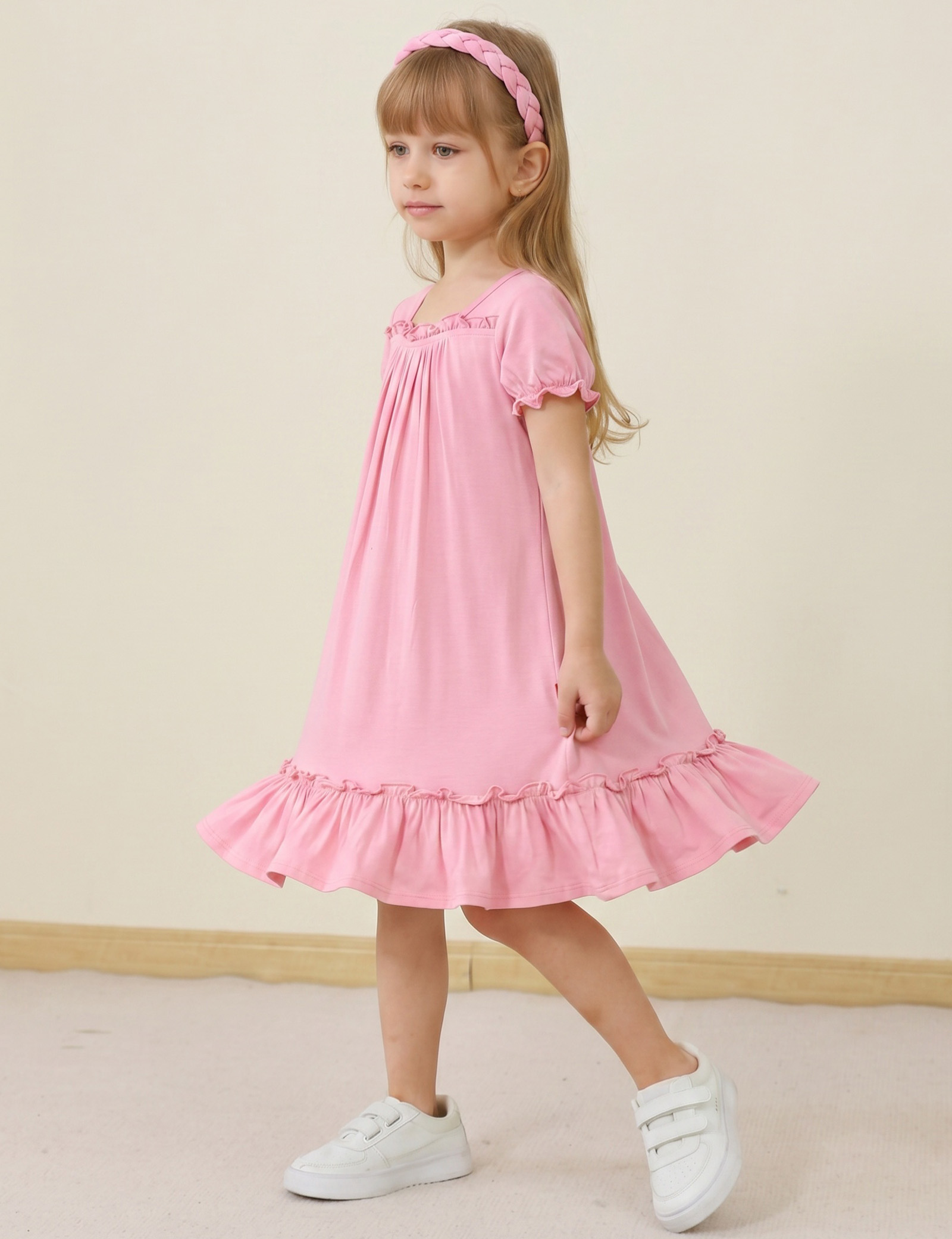 Girls' Bamboo Nightgowns | Soft Viscose from Bamboo Short Sleeve Nightdresses