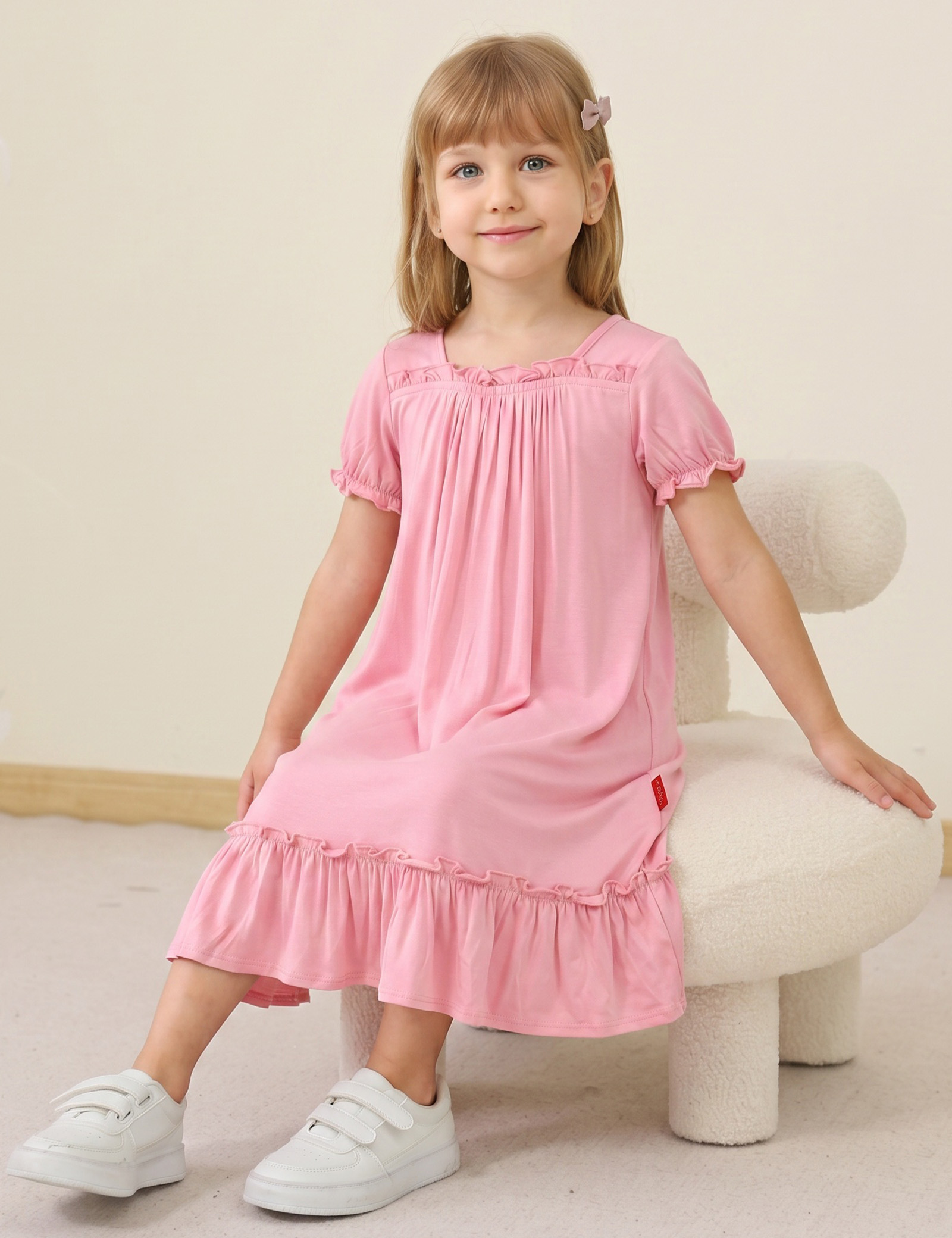 Girls' Bamboo Nightgowns | Soft Viscose from Bamboo Short Sleeve Nightdresses