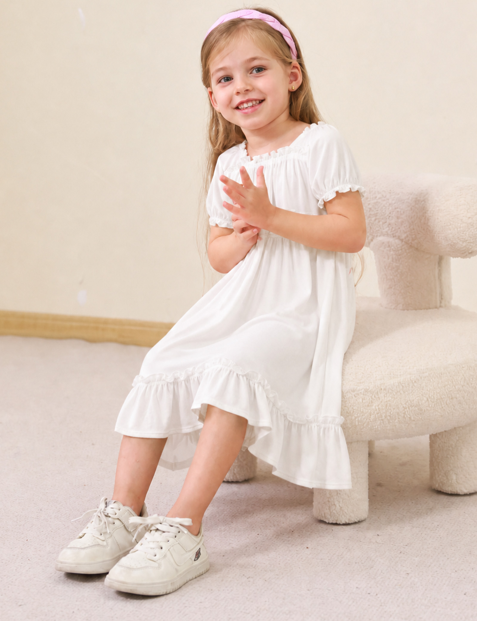 Girls' Bamboo Nightgowns | Soft Viscose from Bamboo Short Sleeve Nightdresses