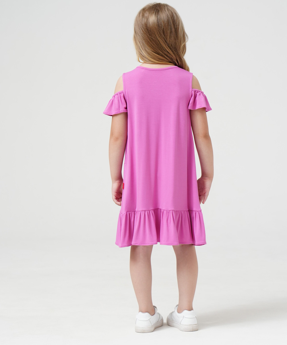 Girls Short Sleeve Off Shoulder Casual Bamboo Dresses