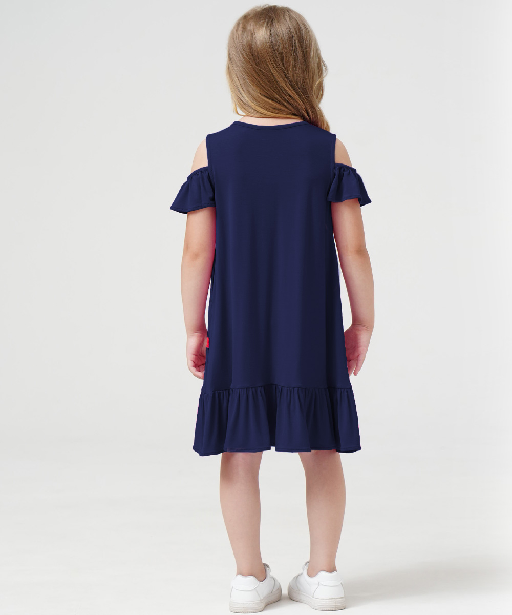 Girls Short Sleeve Off Shoulder Casual Bamboo Dresses