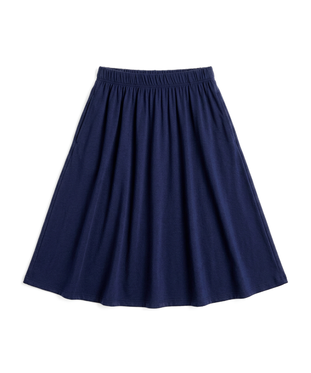Girls Midi A-Line Bamboo Skirts for School 6-14Y
