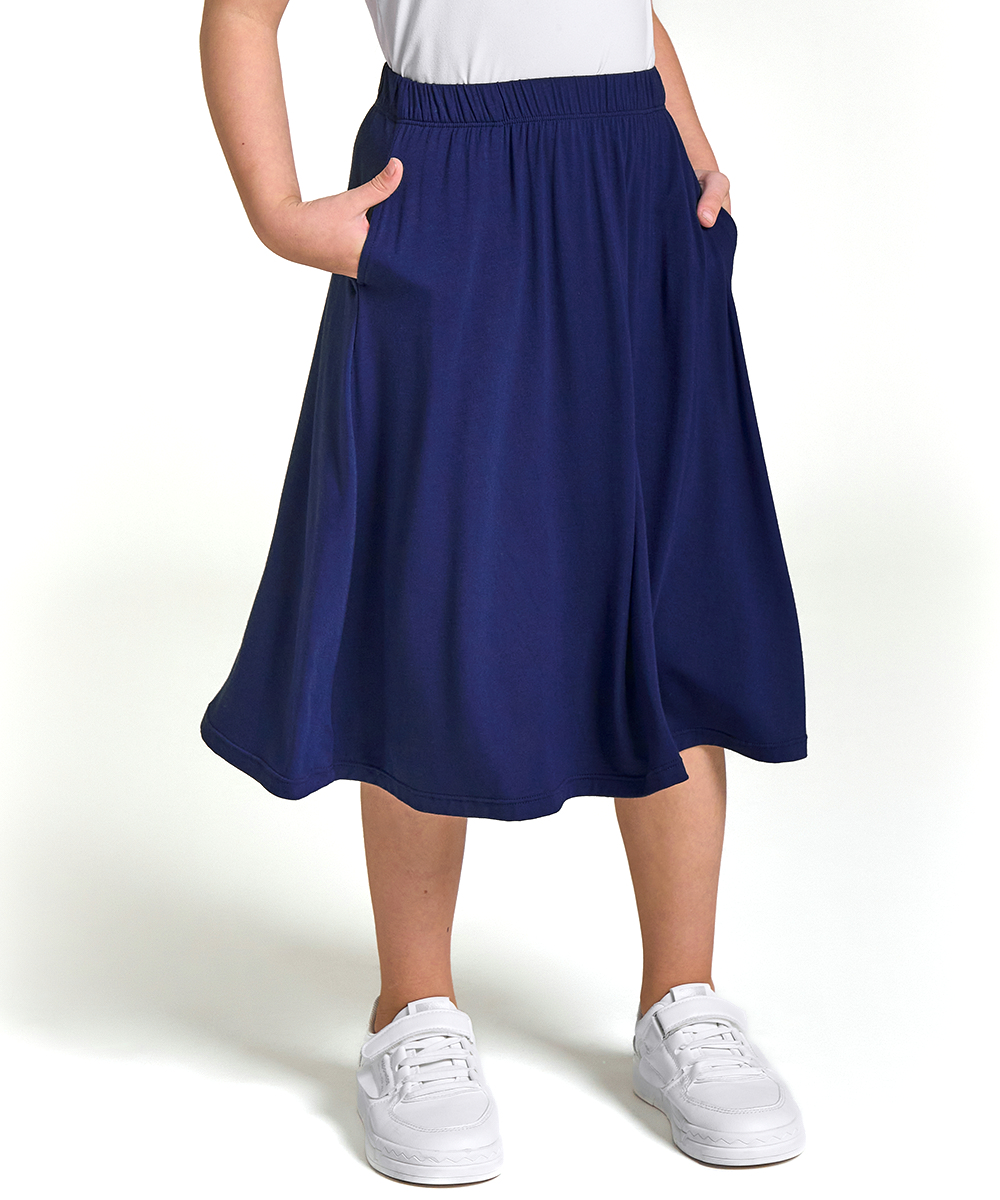 Girls Midi A-Line Bamboo Skirts for School 6-14Y
