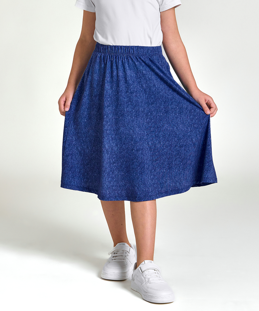 Girls Midi A-Line Bamboo Skirts for School 6-14Y