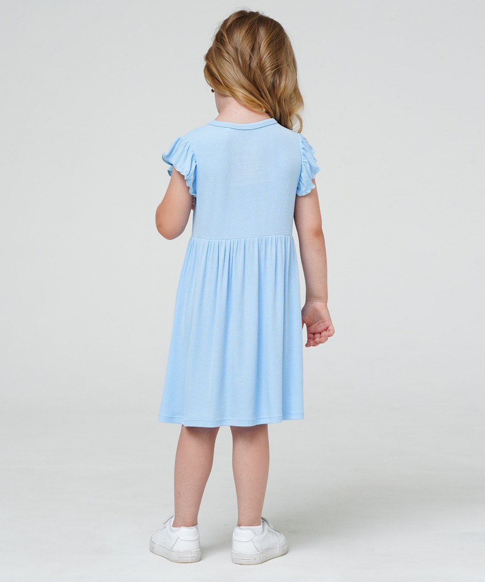 Toddler Girls Ruffle Sleeveless Bamboo Dresses