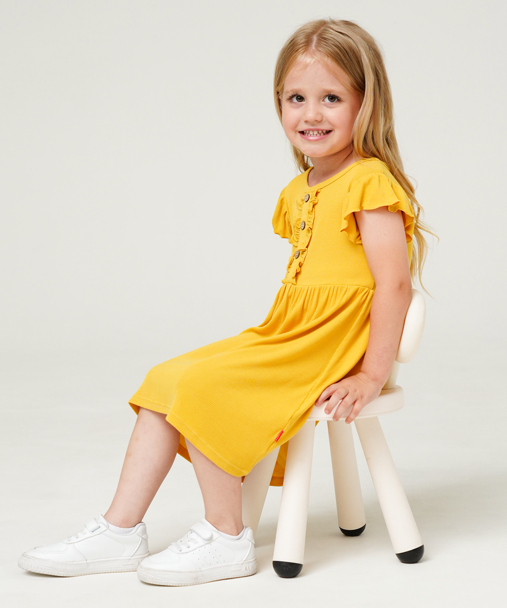 Toddler Girls Ruffle Sleeveless Bamboo Dresses