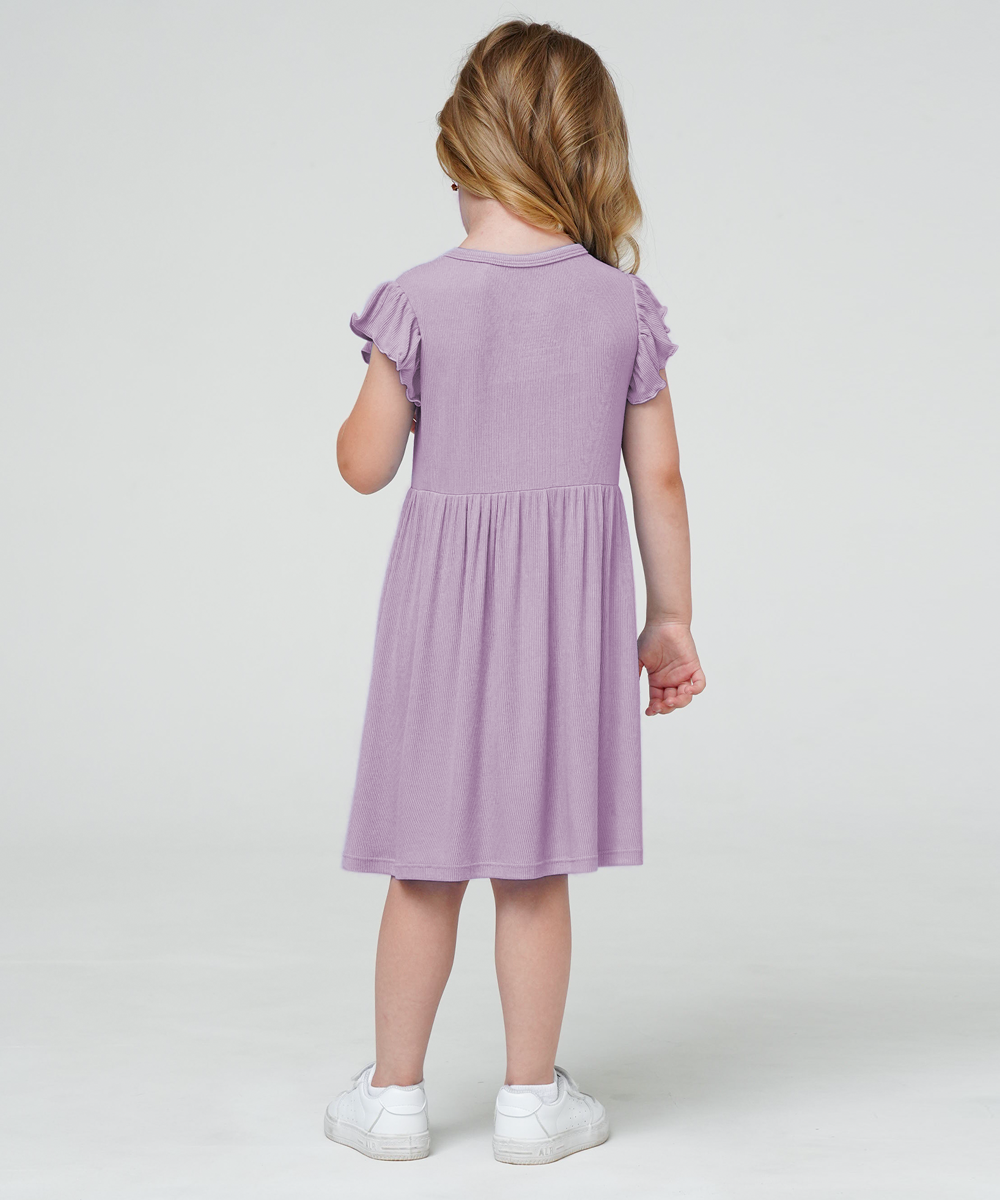 Toddler Girls Ruffle Sleeveless Bamboo Dresses