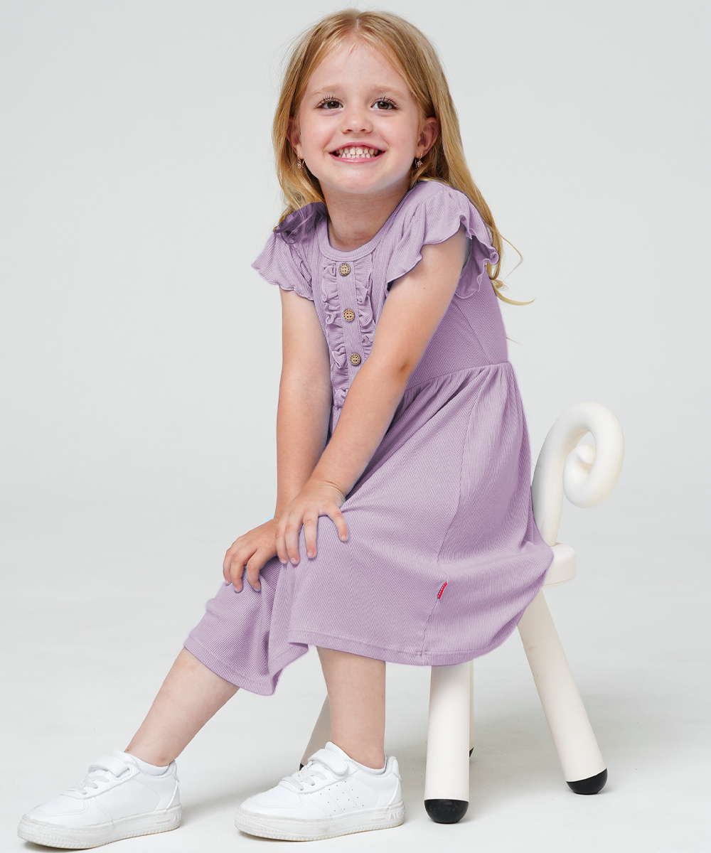 Toddler Girls Ruffle Sleeveless Bamboo Dresses