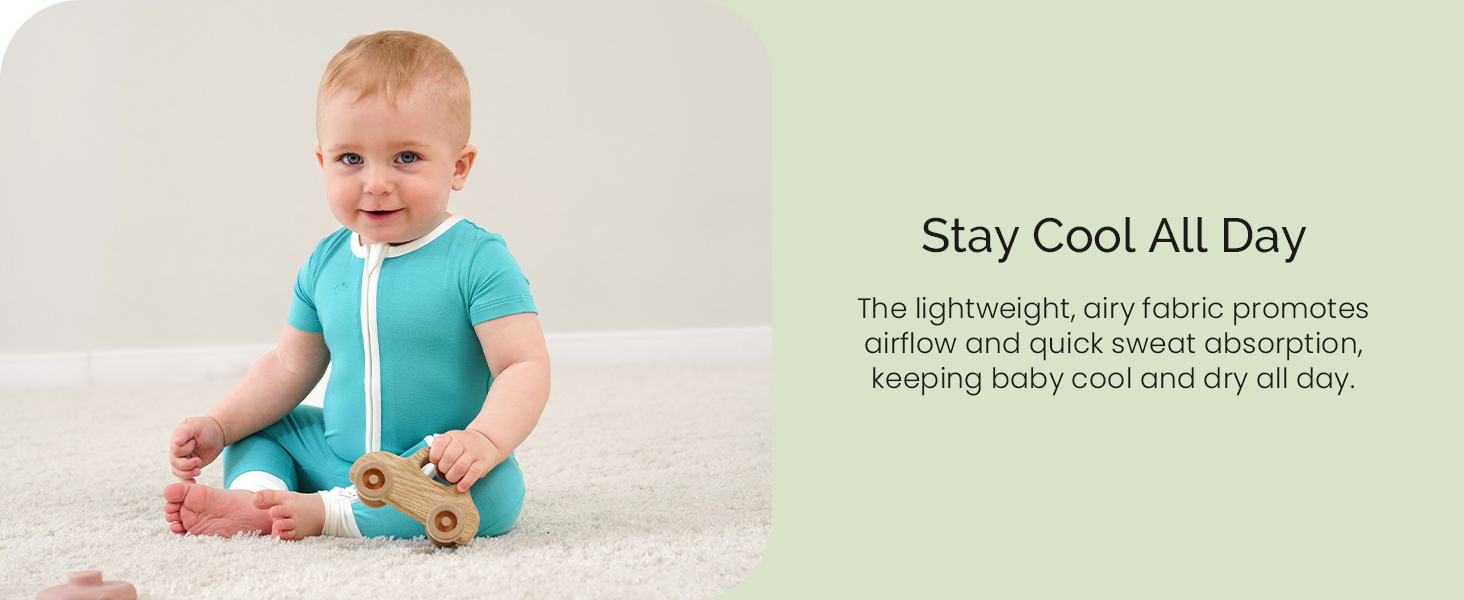 EcoFriendly Bamboo Viscose Footed Rompers for Toddler Boys