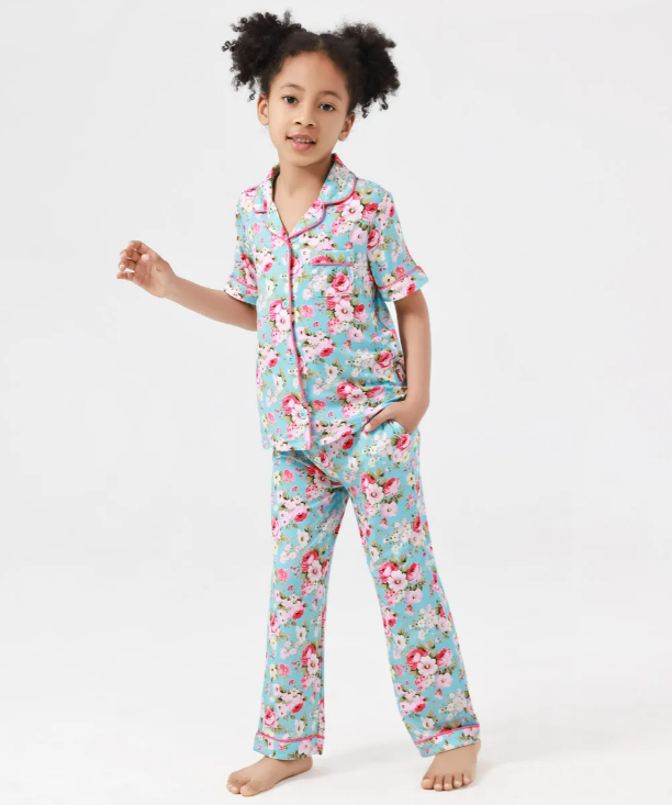 Bamboo floral short-sleeved and long-legged pajama set
