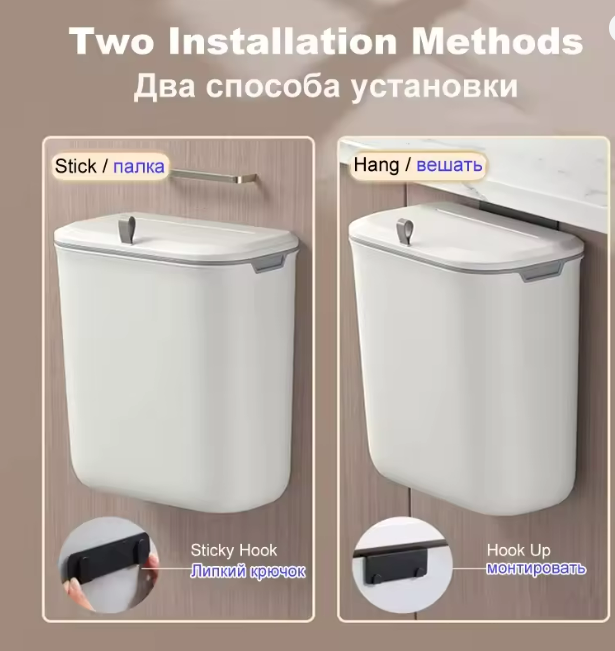 9L bathroom trash can wall mounted trash can with lid waterproof narrow slit trash can toilet waste trash can