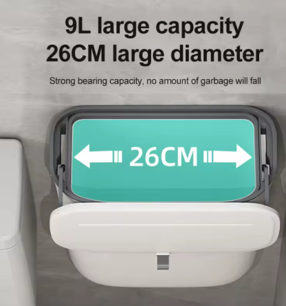 9L bathroom trash can wall mounted trash can with lid waterproof narrow slit trash can toilet waste trash can