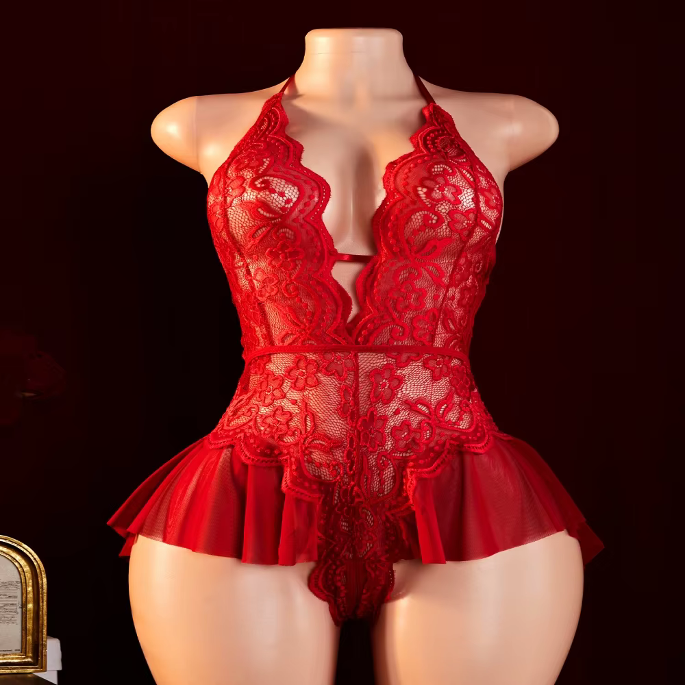 Crotchless Lace Lingerie