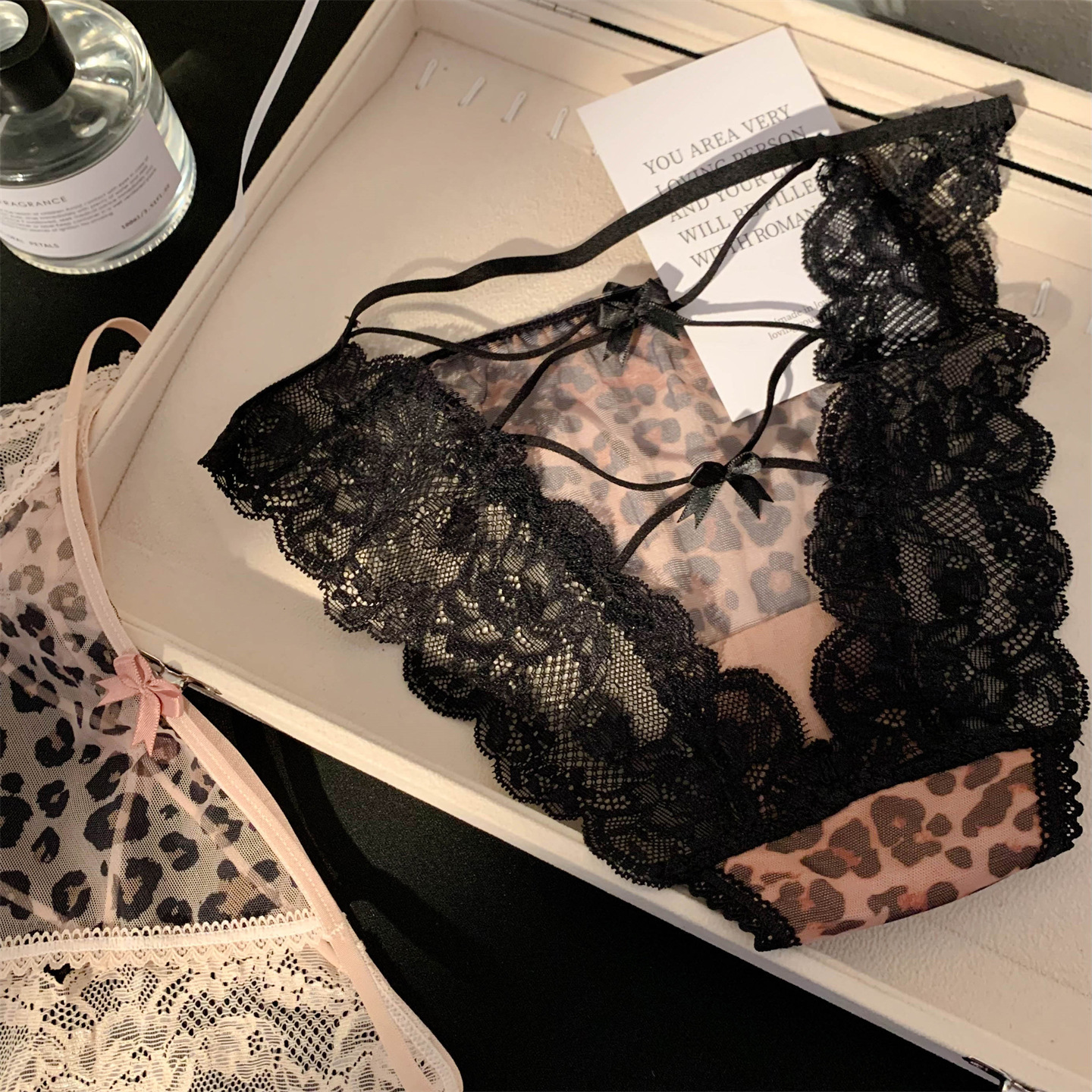 Hormone Killer~Sexy Leopard Print Lace Panties, Pure Desire Hollow Design, Summer Thin Low-Waist Romantic Women's Briefs