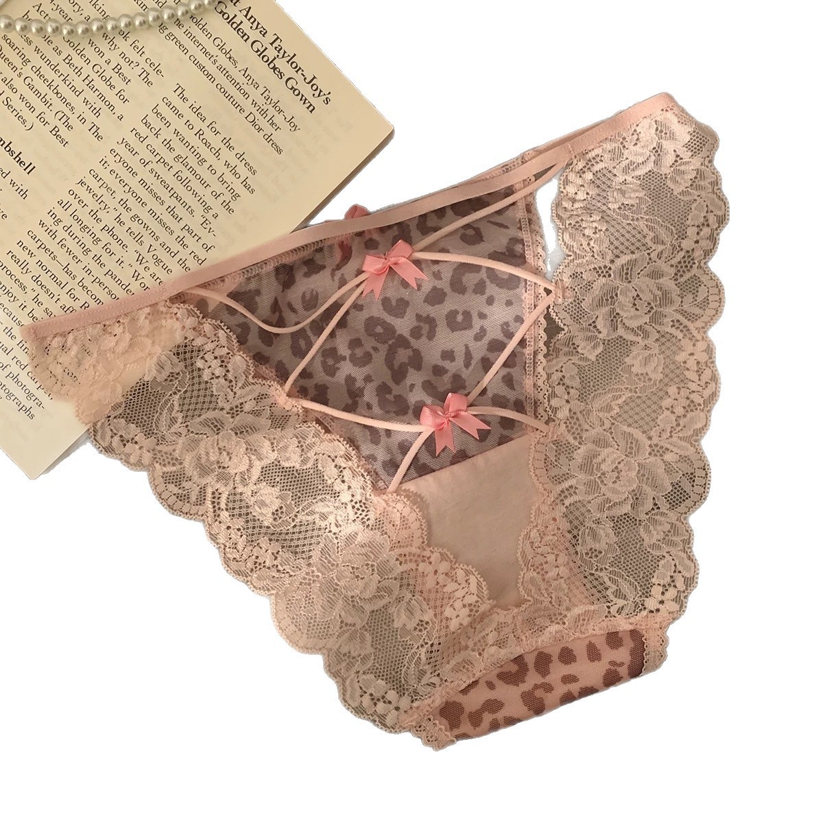 Hormone Killer~Sexy Leopard Print Lace Panties, Pure Desire Hollow Design, Summer Thin Low-Waist Romantic Women's Briefs