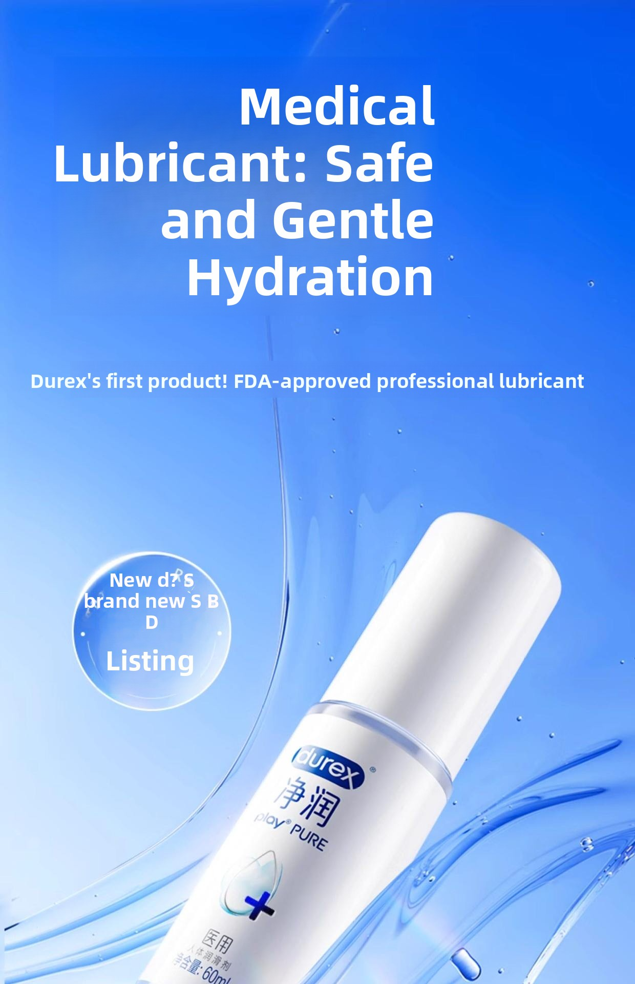 Durex Personal Lubricant – 60ml Water-Based Intimate Lube