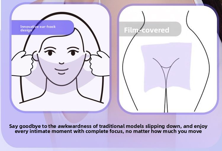 Ear-hanging, fruity-flavored oral sex condom, lubricating, clitoral stimulator, for couples' foreplay, adult sex toy