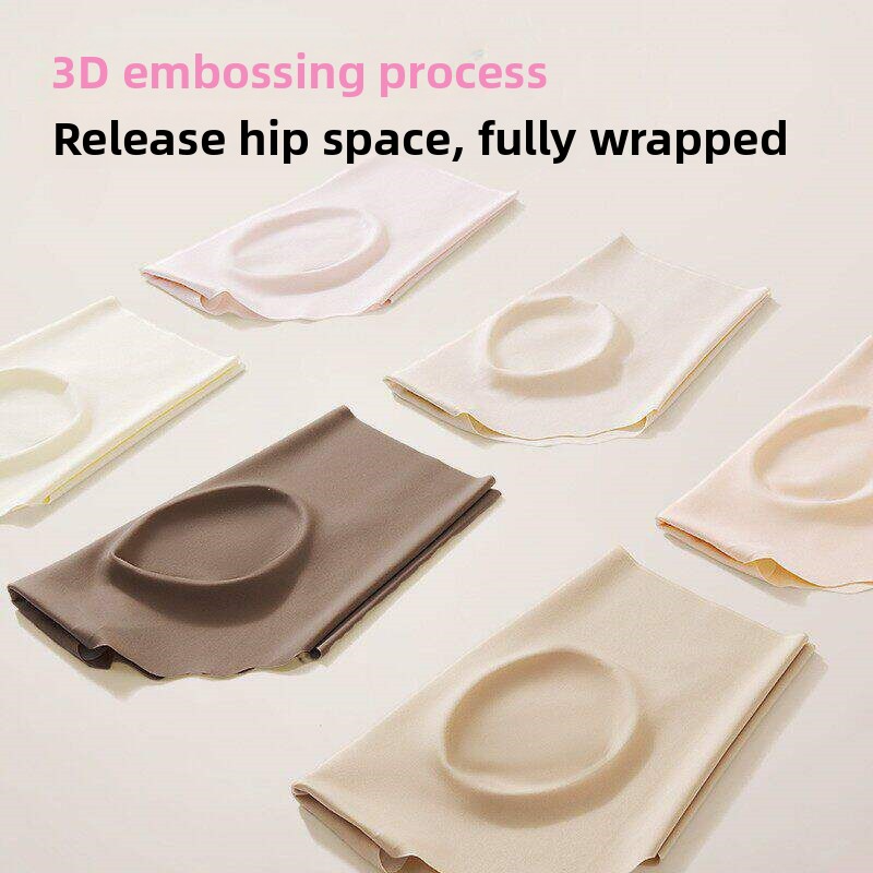 Flat lay of seamless panties showing 3D seamless process with wrapped hip design