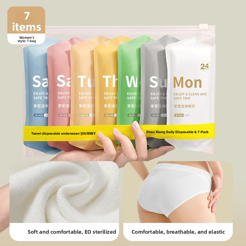 Disposable Women's Underwear – 7-Pack, Individually Wrapped