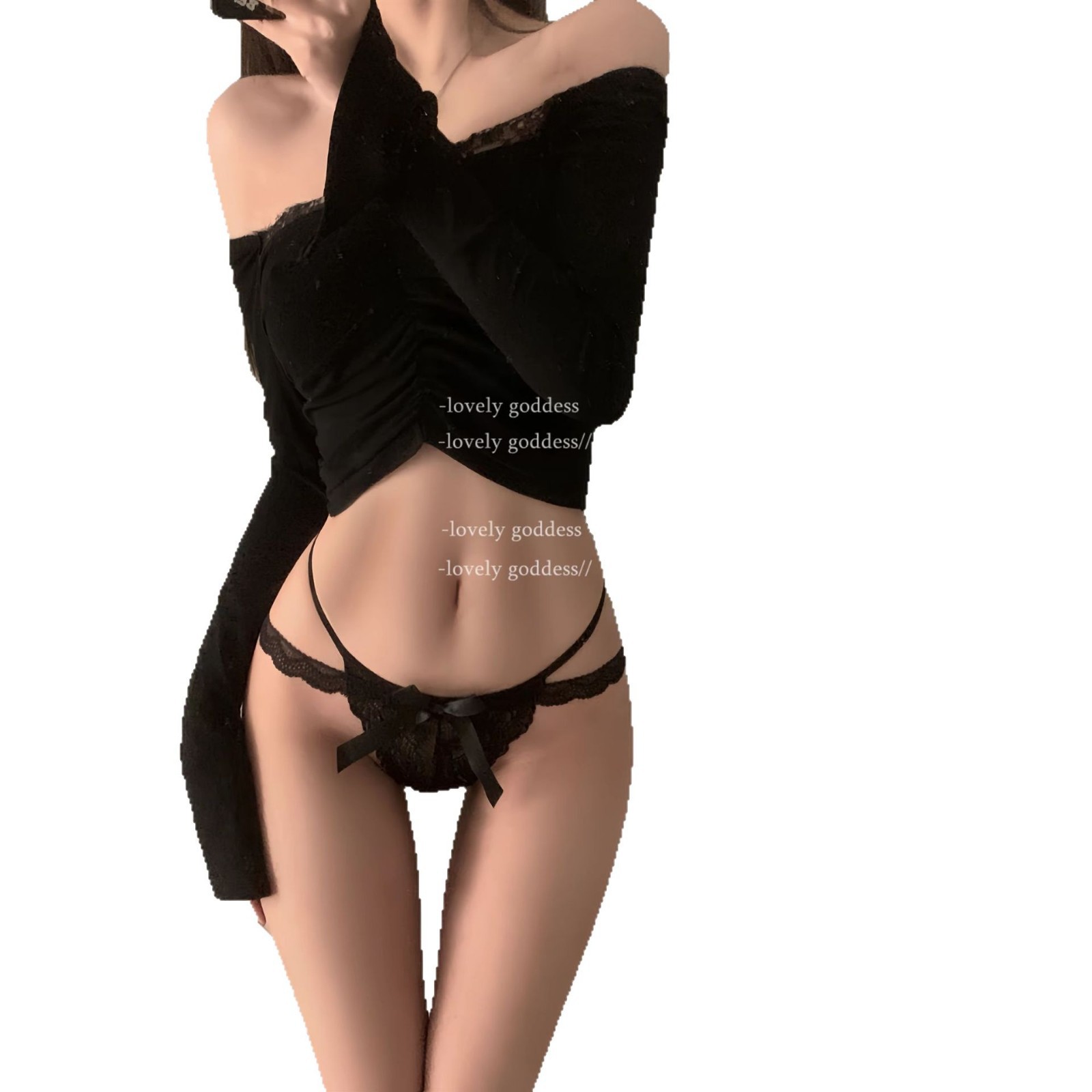 Pure Desire Milk Cover women open-crotch lace briefs