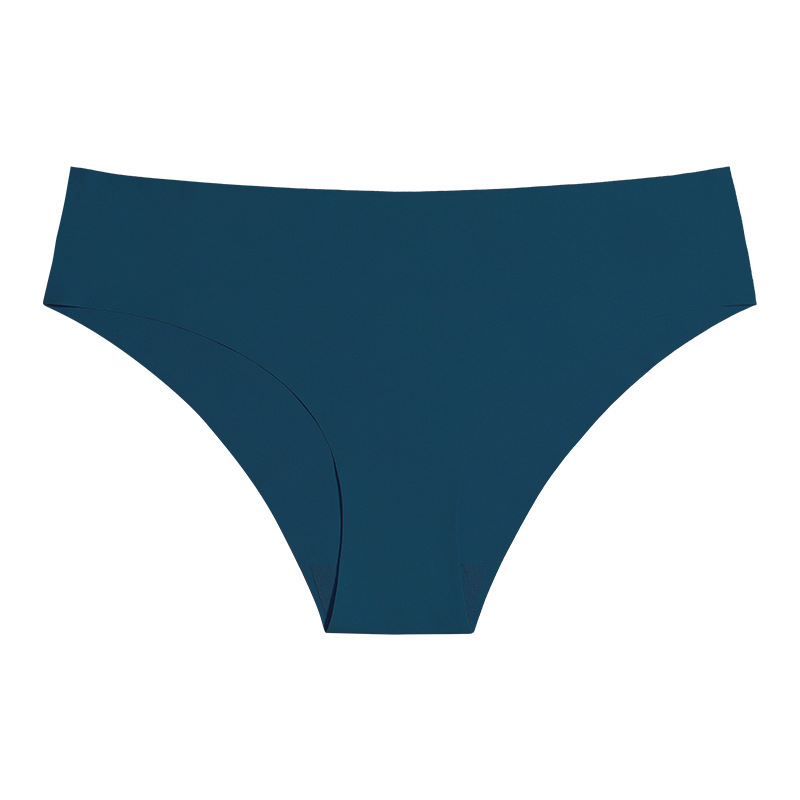 2024 Fall/Winter Bestseller European Style Seamless Ice Silk Panties Breathable Skin-Friendly Bare-Feel Sports Mid-Waist Plus Size Women's Briefs