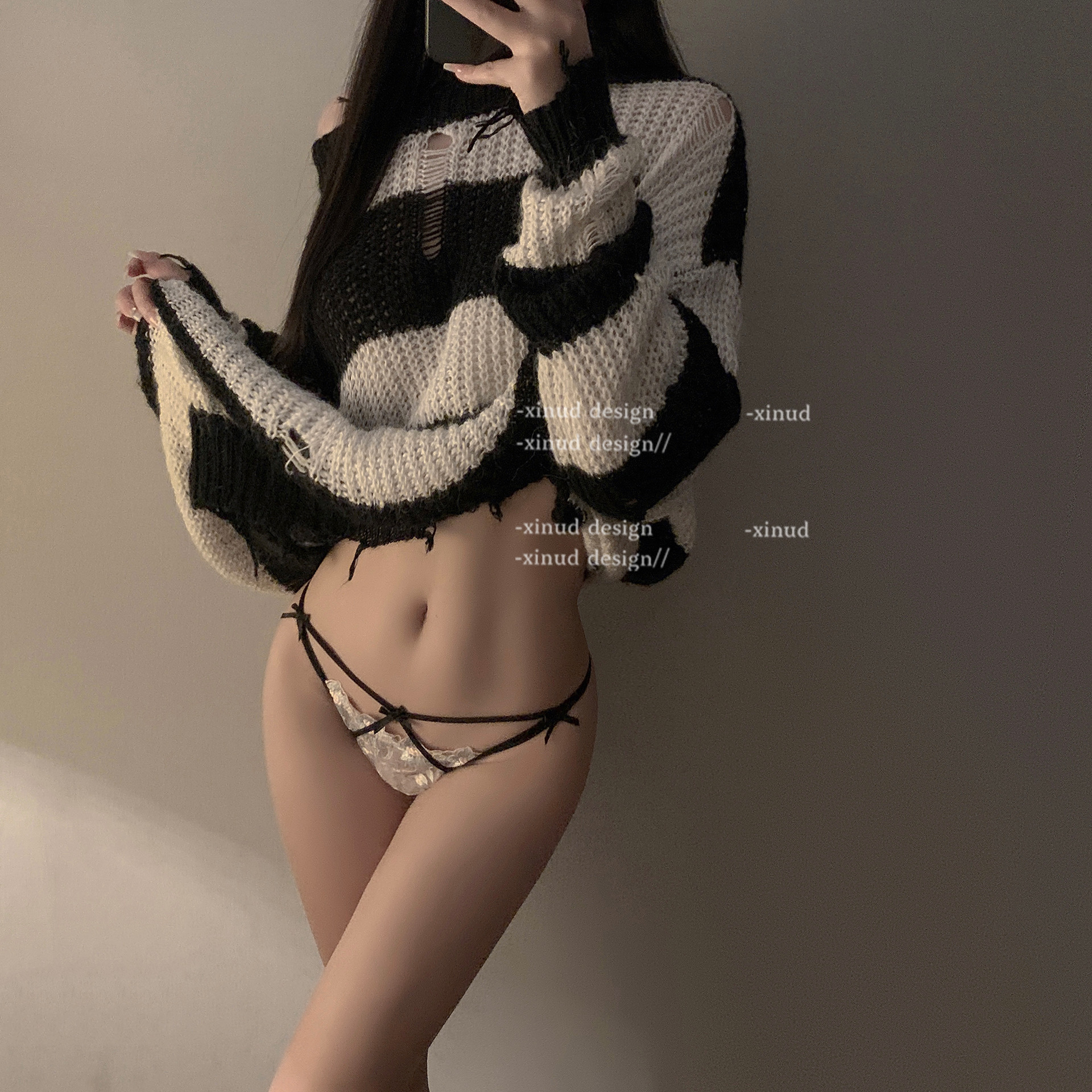 Pure Desire Embroidered women mesh triangle briefs
