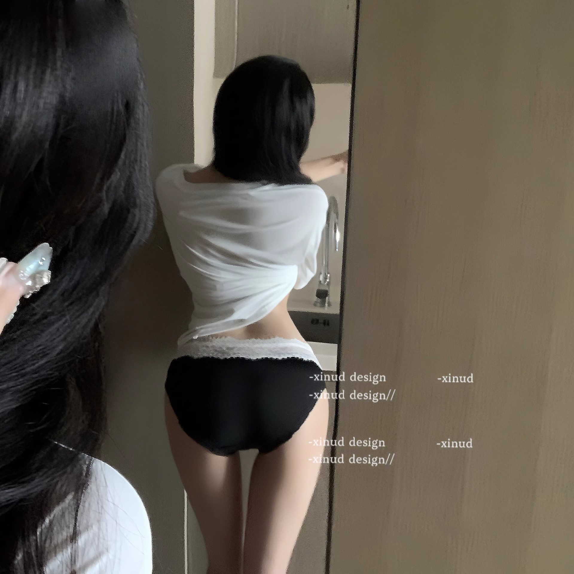 Women lace-trim triangle panties