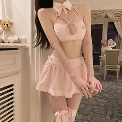 Wholesale Price Sexy Nurse Woman Lingerie Pink Hot Skirt Cosplay Suit