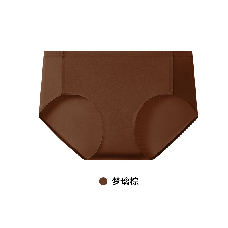 High-end light luxury satin ice silk women's mid-waist seamless briefs, 10A grade mulberry silk, antibacterial and breathable for summer